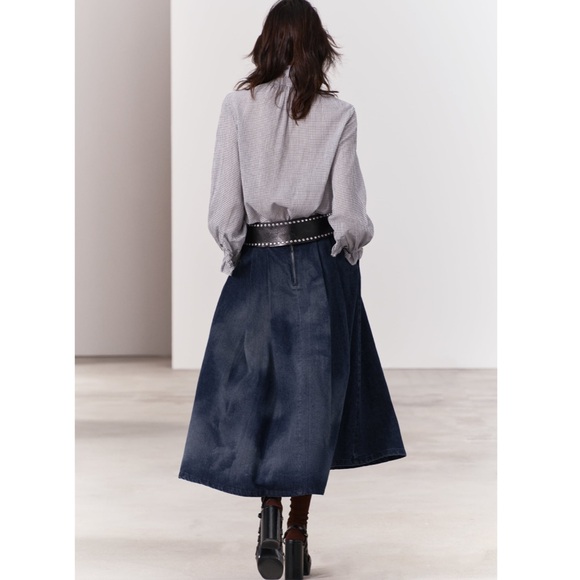 NWT Zara Women’s COLLECTION RUFFLED PLAID BLOUSE XL - Picture 2 of 10